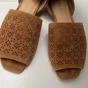 Ivanka Trump suede open toe shoes